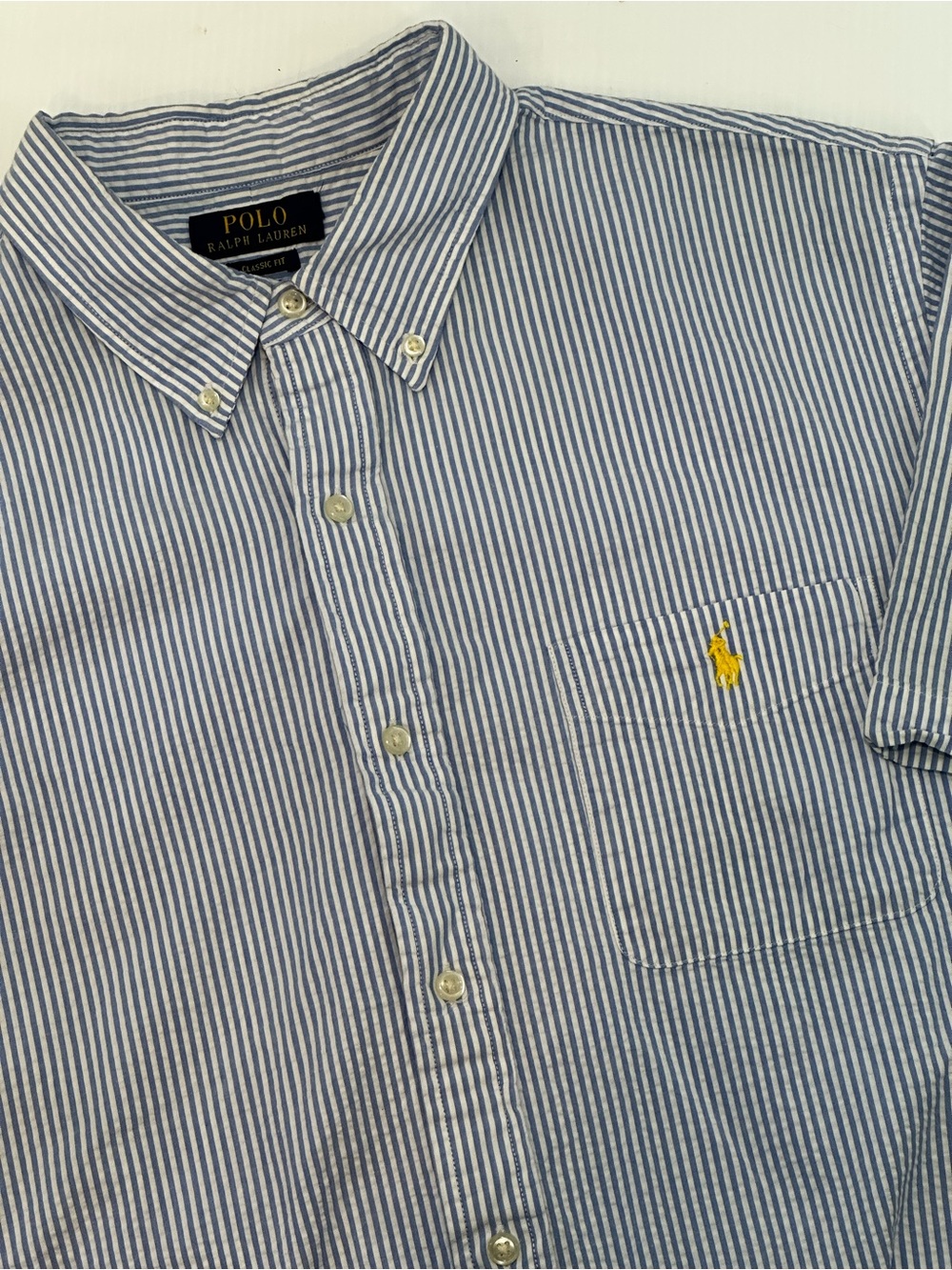 Polo by Ralph Lauren Seersucker Button-Down Shirt Men’s XXL Short-sleeve Striped